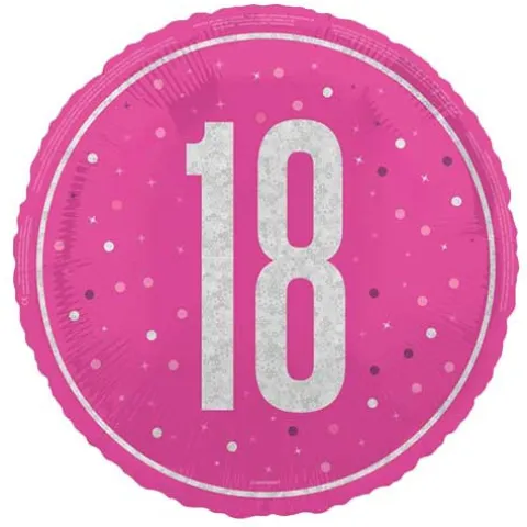 18 år Folieballon i pink