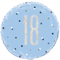 18 år Folieballon Lyseblå