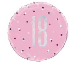 18 år Folieballon LYSERØD