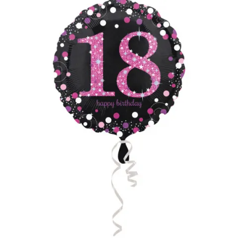 18 år folie ballon sparkling pink