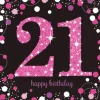 21 år Servietter - Sparkling pink