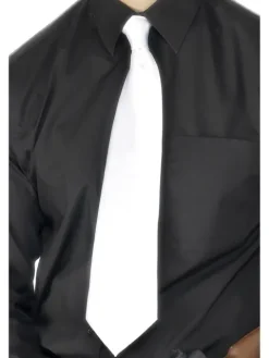 Satin slips hvid - Deluxe