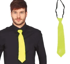 Slips med pailletter i neon gul