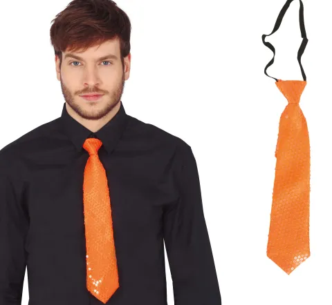 Slips med pailletter i neon orange