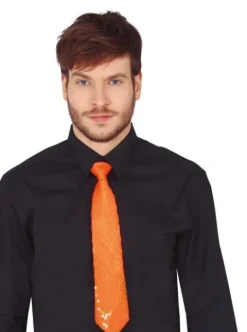 Slips med pailletter i neon orange