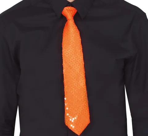 Slips med pailletter i neon orange
