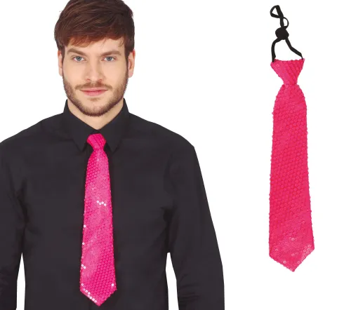 Slips med pailletter i neon pink