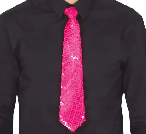 Slips med pailletter i neon pink