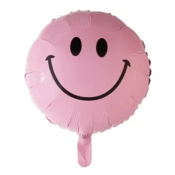 Smiley folieballon Lyserød