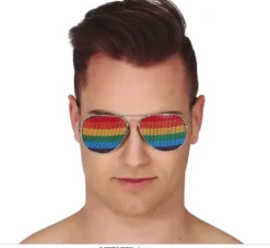 Solbrille med regnbue glas