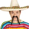 Sombrero i strå ø 50 cm ,naturfarve med kulørt kant