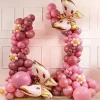 Sommerfugl Folieballon i rosa