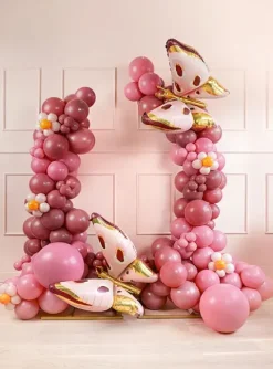 Sommerfugl Folieballon i rosa