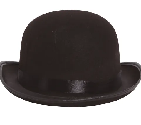 Sort bowlerhat i filt