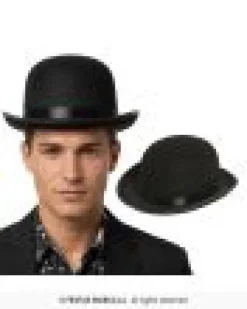 Sort bowlerhat i filt