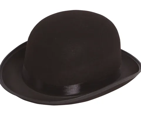 Sort bowlerhat i filt