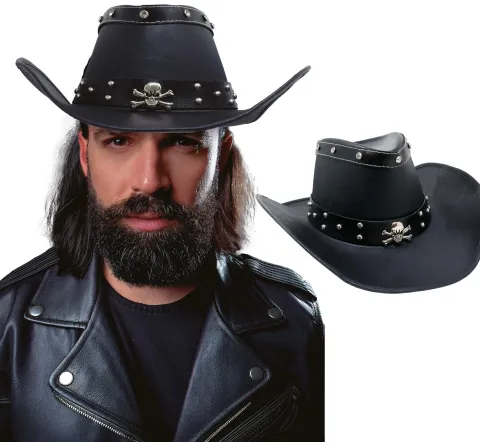 Sort Cowboyhat med Kranie