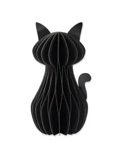 Sort fastelavns kat, honeycomb, 20 cm