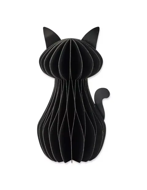 Sort fastelavns kat, honeycomb, 20 cm