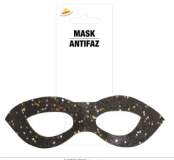 Sort glittermaske