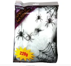 Spindelvæv hvid 228g med 2 edderkopper