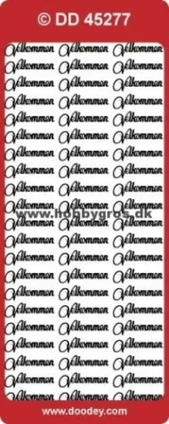 Stickers med Velkommen tekst