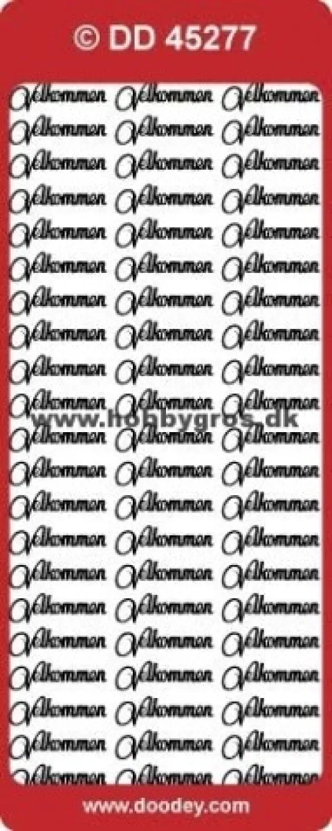 Stickers med Velkommen tekst