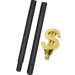 Stok med Dollartegn Knop 3delt