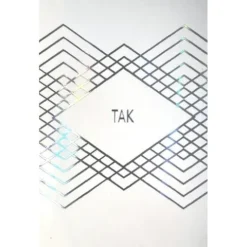 Takkekort i hvid med iriserende print