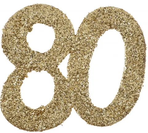 Tal konfetti stor 80 Guld