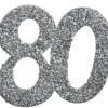 Tal konfetti stor 80 SØLV