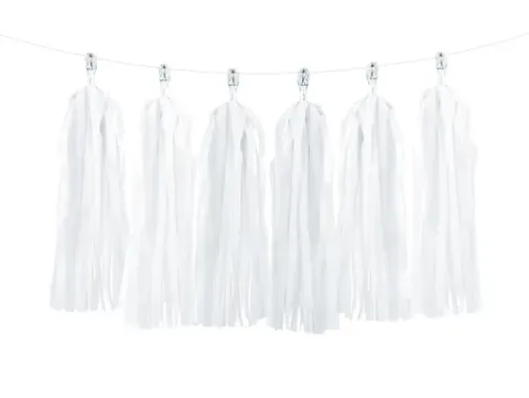 Tassel guirlande hvid 2m.