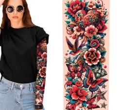 Tattoo ærme - roses and butterflies