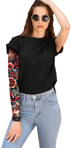 Tattoo ærme - roses and butterflies
