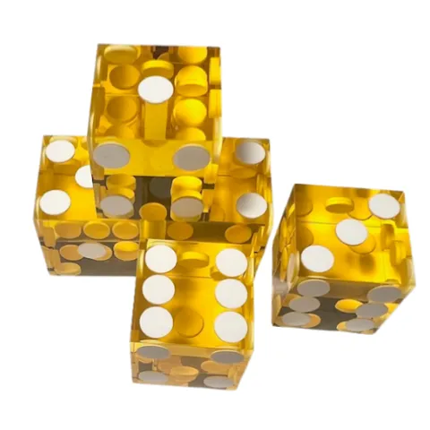 Terninger D6 akryl Casino - Gul