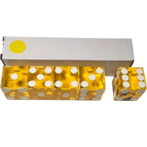 Terninger D6 akryl Casino - Gul