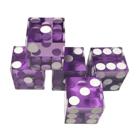 Terninger D6 akryl Casino - Lilla