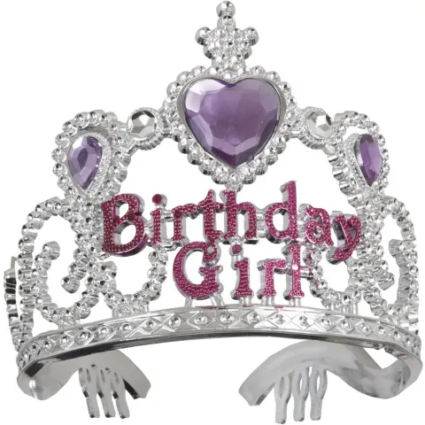 Tiara BIRTHDAY GIRL med plaststen