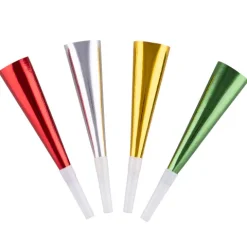 Tudehorn i Metallic pap, 4 stk