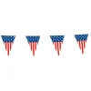 USA flagguirlande i plast med spidsflag 10m