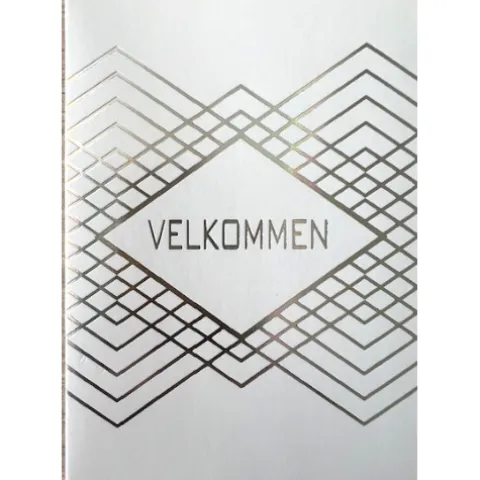 Velkommen sang i hvid med iriserende print