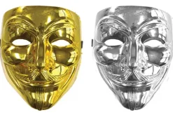 Vendetta Anonymous maske i Metallic