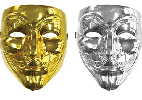 Vendetta Anonymous maske i Metallic