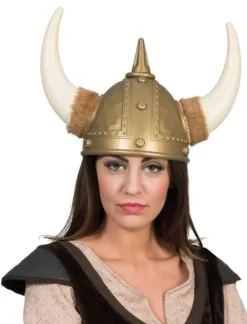 Vikinghjelm med horn plys