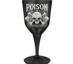 Vinglas i sort plast - Poison