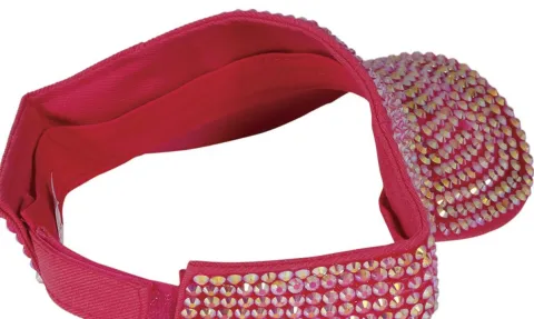 Visir med rhinsten - pink