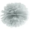 Væv pompom ø 25 cm Sølvfarvet