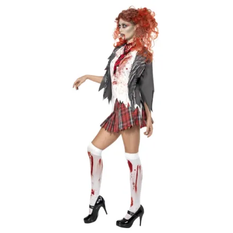 Zombie Skolepige kvindekostume